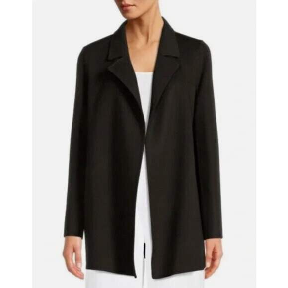 NEW Theory M Sileena Womens Coat Black Winsome Wool Cashmere Jacket $595 Open - Picture 1 of 11